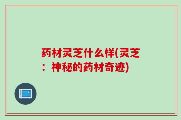 药材灵芝什么样(灵芝：神秘的药材奇迹)