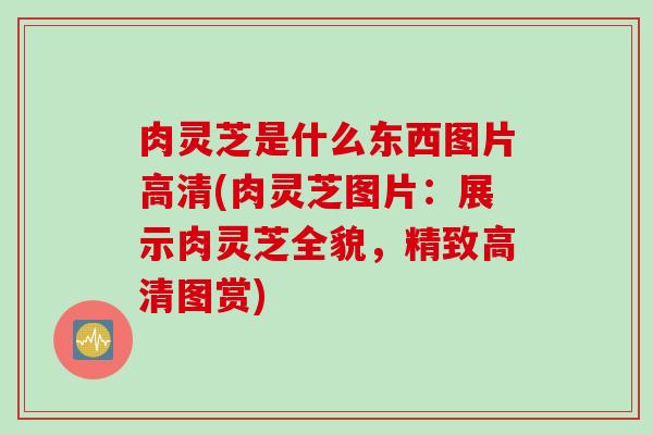 肉灵芝是什么东西图片高清(肉灵芝图片：展示肉灵芝全貌，精致高清图赏)