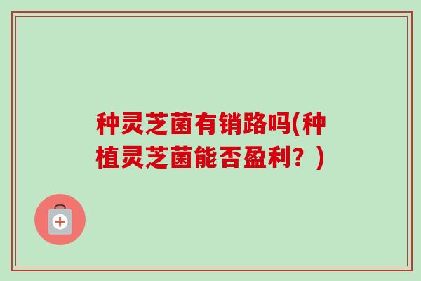 种灵芝菌有销路吗(种植灵芝菌能否盈利？)