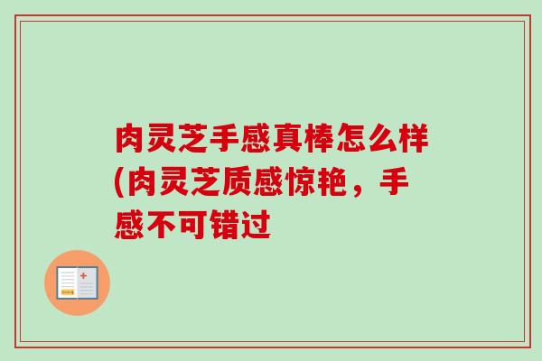 肉灵芝手感真棒怎么样(肉灵芝质感惊艳,手感不可错过 肉灵芝手感真棒怎么样(肉灵芝质感惊艳,手感不可错过