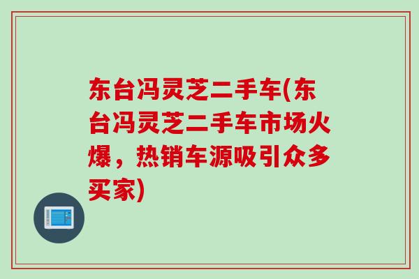东台冯灵芝二手车(东台冯灵芝二手车市场火爆，热销车源吸引众多买家)
