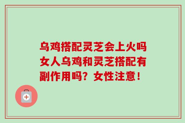 乌鸡搭配灵芝会上火吗女人乌鸡和灵芝搭配有副作用吗？女性注意！