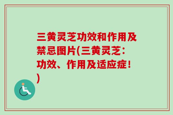 三黄灵芝功效和作用及禁忌图片(三黄灵芝：功效、作用及适应症！)