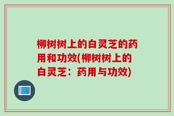 柳树树上的白灵芝的药用和功效(柳树树上的白灵芝：药用与功效)