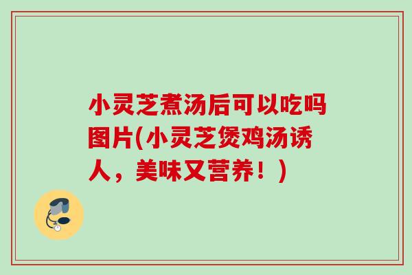 小灵芝煮汤后可以吃吗图片(小灵芝煲鸡汤诱人,美味又营养!) 小灵芝煮汤后可以吃吗图片(小灵芝煲鸡汤诱人,美味又营养!)