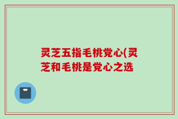 灵芝五指毛桃党心(灵芝和毛桃是党心之选