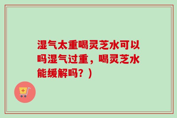 湿气太重喝灵芝水可以吗湿气过重，喝灵芝水能缓解吗？)