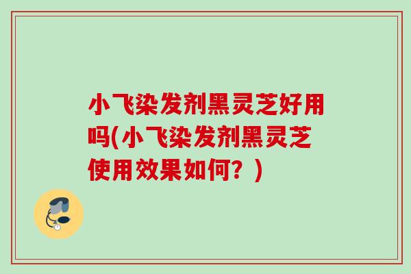 小飞染发剂黑灵芝好用吗(小飞染发剂黑灵芝使用效果如何？)