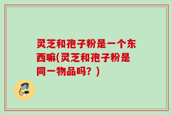 灵芝和孢子粉是一个东西嘛(灵芝和孢子粉是同一物品吗？)