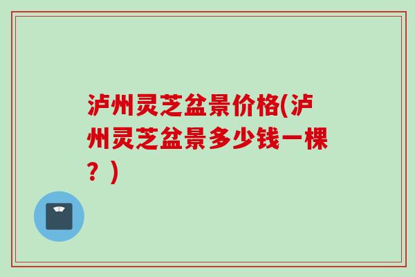 泸州灵芝盆景价格(泸州灵芝盆景多少钱一棵？)