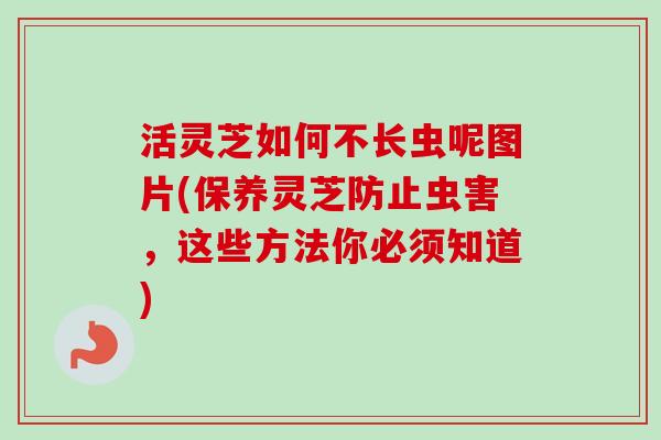 活灵芝如何不长虫呢图片(保养灵芝防止虫害，这些方法你必须知道)