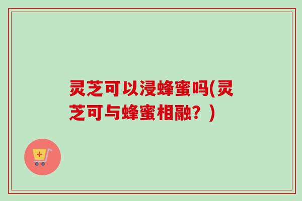 灵芝可以浸蜂蜜吗(灵芝可与蜂蜜相融？)