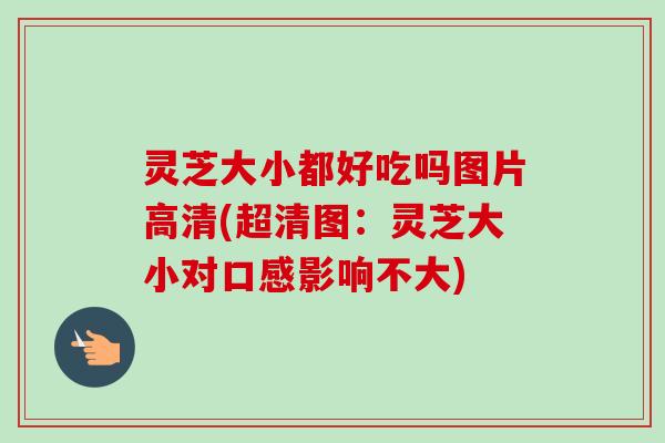 灵芝大小都好吃吗图片高清(超清图：灵芝大小对口感影响不大)