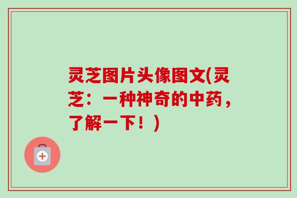 灵芝图片头像图文(灵芝：一种神奇的中药，了解一下！)