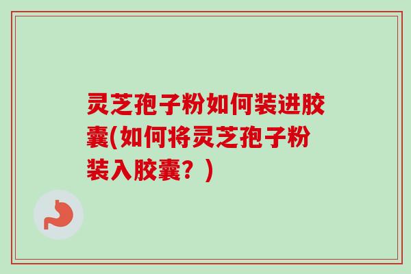 灵芝孢子粉如何装进胶囊(如何将灵芝孢子粉装入胶囊？)