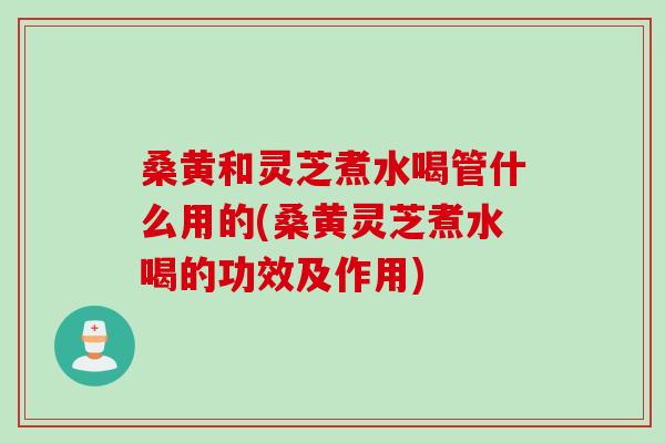 桑黄和灵芝煮水喝管什么用的(桑黄灵芝煮水喝的功效及作用) 桑黄和灵芝煮水喝管什么用的(桑黄灵芝煮水喝的功效及作用)