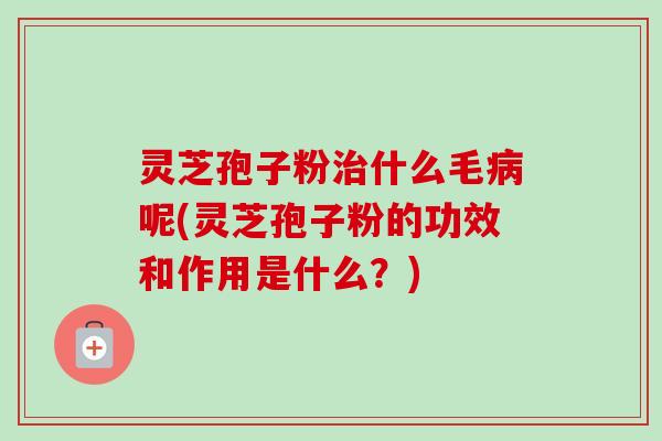灵芝孢子粉治什么毛病呢(灵芝孢子粉的功效和作用是什么？)
