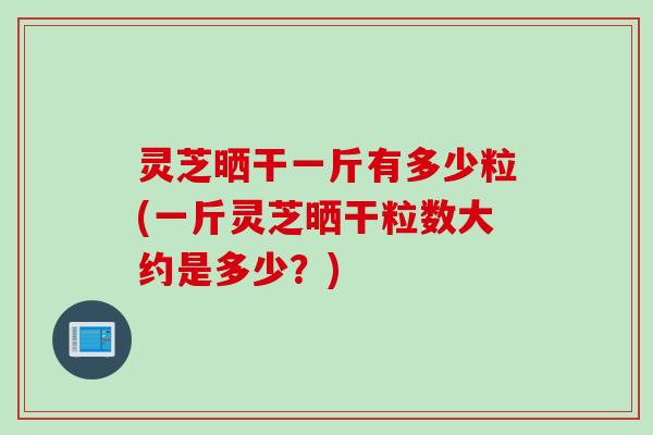 灵芝晒干一斤有多少粒(一斤灵芝晒干粒数大约是多少？)