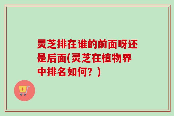 灵芝排在谁的前面呀还是后面(灵芝在植物界中排名如何?) 灵芝排在谁的前面呀还是后面(灵芝在植物界中排名如何?)