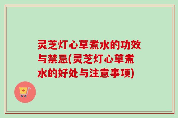灵芝灯心草煮水的功效与禁忌(灵芝灯心草煮水的好处与注意事项)