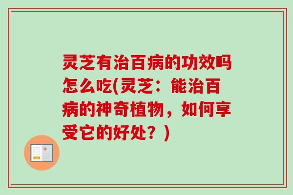 灵芝有治百病的功效吗怎么吃(灵芝：能治百病的神奇植物，如何享受它的好处？)