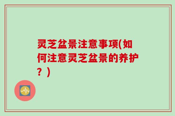 灵芝盆景注意事项(如何注意灵芝盆景的养护？)