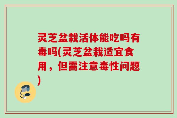 灵芝盆栽活体能吃吗有毒吗(灵芝盆栽适宜食用，但需注意毒性问题)