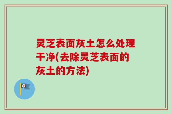 灵芝表面灰土怎么处理干净(去除灵芝表面的灰土的方法)