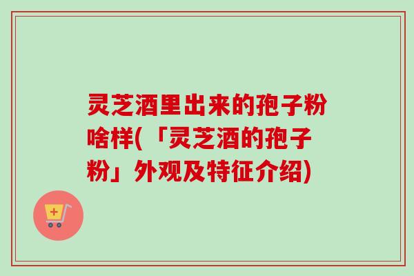 灵芝酒里出来的孢子粉啥样(「灵芝酒的孢子粉」外观及特征介绍)
