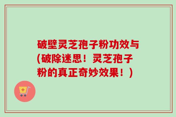 破壁灵芝孢子粉功效与(破除迷思！灵芝孢子粉的真正奇妙效果！)