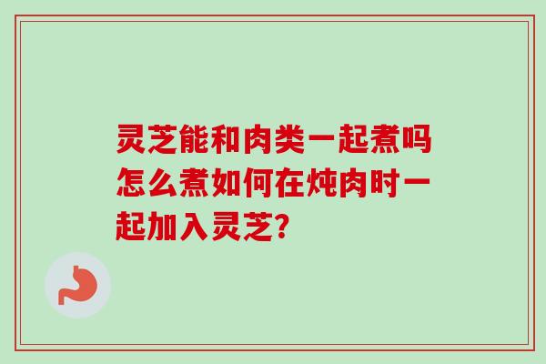 灵芝能和肉类一起煮吗怎么煮如何在炖肉时一起加入灵芝？