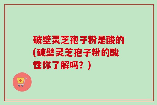 破壁灵芝孢子粉是酸的(破壁灵芝孢子粉的酸性你了解吗？)