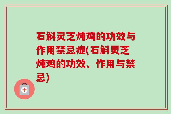 石斛灵芝炖鸡的功效与作用禁忌症(石斛灵芝炖鸡的功效、作用与禁忌)