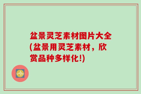 盆景灵芝素材图片大全(盆景用灵芝素材，欣赏品种多样化!)