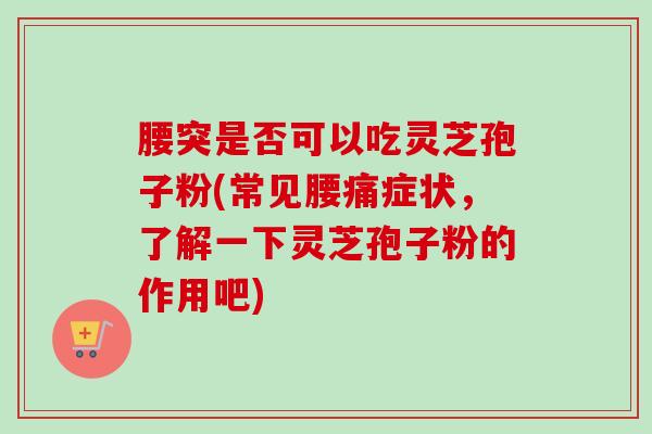 腰突是否可以吃灵芝孢子粉(常见腰痛症状，了解一下灵芝孢子粉的作用吧)