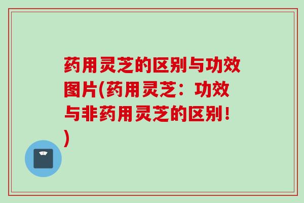 药用灵芝的区别与功效图片(药用灵芝：功效与非药用灵芝的区别！)