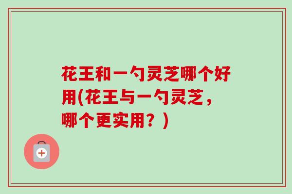 花王和一勺灵芝哪个好用(花王与一勺灵芝，哪个更实用？)
