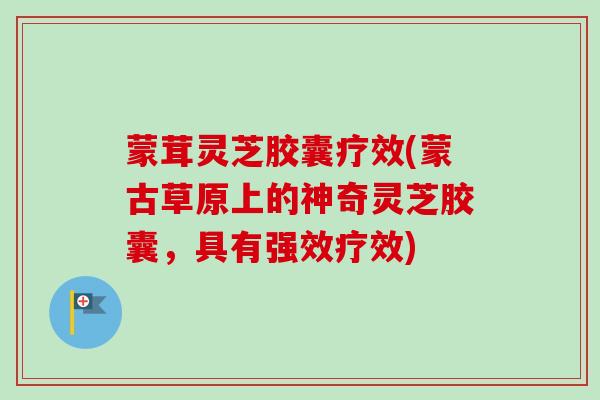 蒙茸灵芝胶囊疗效(蒙古草原上的神奇灵芝胶囊，具有强效疗效)