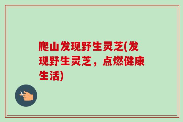 爬山发现野生灵芝(发现野生灵芝，点燃健康生活)