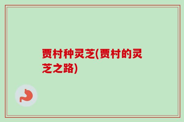 贾村种灵芝(贾村的灵芝之路) 贾村种灵芝(贾村的灵芝之路)