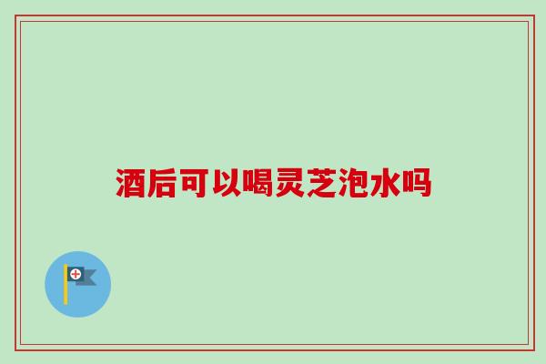 酒后可以喝灵芝泡水吗