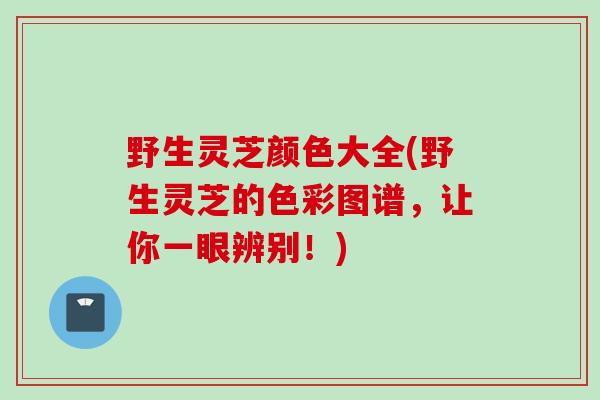 野生灵芝颜色大全(野生灵芝的色彩图谱，让你一眼辨别！)