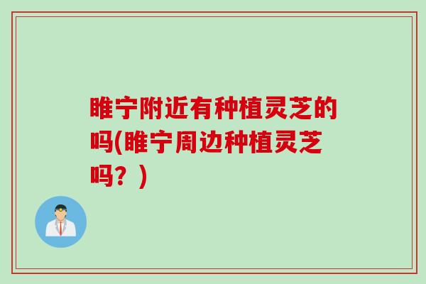睢宁附近有种植灵芝的吗(睢宁周边种植灵芝吗？)