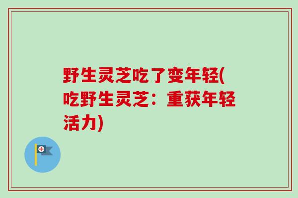 野生灵芝吃了变年轻(吃野生灵芝：重获年轻活力)