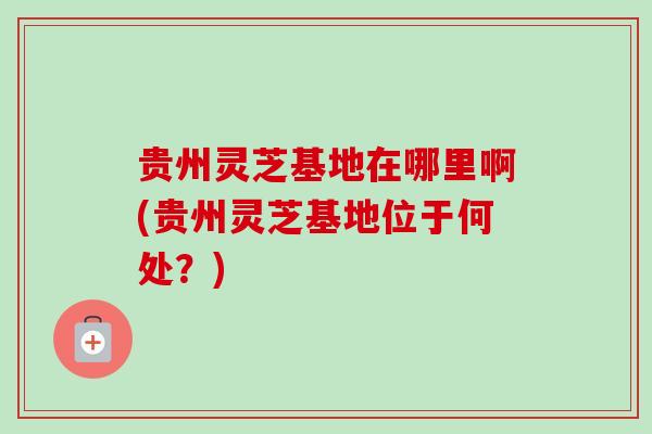 贵州灵芝基地在哪里啊(贵州灵芝基地位于何处？)