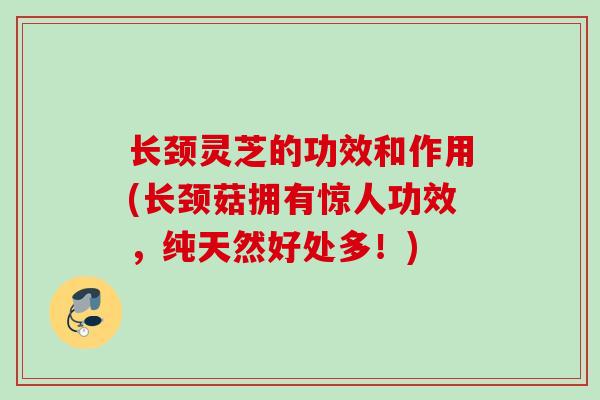 长颈灵芝的功效和作用(长颈菇拥有惊人功效，纯天然好处多！)