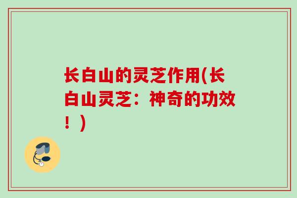 长白山的灵芝作用(长白山灵芝：神奇的功效！)