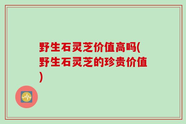 野生石灵芝价值高吗(野生石灵芝的珍贵价值) 野生石灵芝价值高吗(野生石灵芝的珍贵价值)
