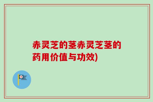 赤灵芝的茎赤灵芝茎的药用价值与功效)