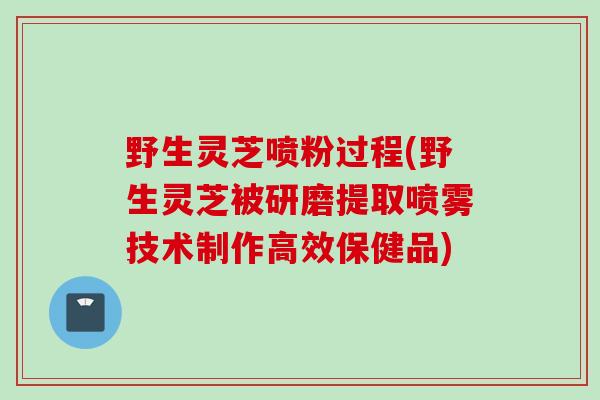 野生灵芝喷粉过程(野生灵芝被研磨提取喷雾技术制作高效保健品)